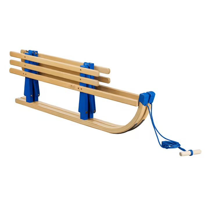 Luge en bois bleu 2